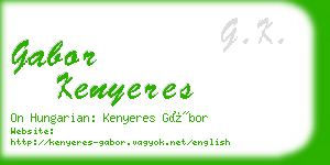 gabor kenyeres business card